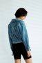 Women's Denim Jacket - Collar and Back Embroidered, Sleeve and Waist Belted - 2