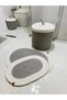 Jute, Wicker, 3-Piece Bathroom Mat Set, Bohemian Style Bathroom Set, Nordic Mat/Basket - 3