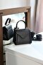 Women's Black Flap Detailed Strap Shoulder Bag