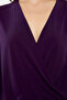 Dark Purple Slim Double Breasted Neckline Stretchy Knitted Blouse Twoaw20Bz0810 - 4