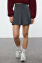 Anthracite Pleated Woven Shorts Skirt Twoaw24Sr00006 - 5