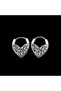 Vintage Floral Embroidered Heart Design Boutique Hoop Tarnish-Free & Rust-Proof 316L Steel Earrings - 4
