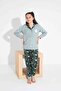 Girl Teenager and Child Daisy Pattern Front Button Long Sleeve Fleece Winter Warm Pajama Set - 2
