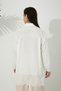 Women's Fashion Pearl Detailed Guipure Shirt - 5