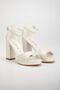 Women's Thick Heeled Platform Mother of Pearl Color Wedding Dress Shoes - 3