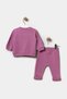 Seasonal Long Sleeve 100% Cotton Baby Girl Snap-On Bodysuit Top and Bottom Set with Leggings Plum - 2