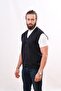 Wool Steel Knitted Sleeveless Knitwear Vest - Navy Blue - 3