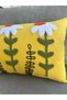 Panch Papatya Model Decorative Throw Pillow Cover Panch 100% Hand Embroidered 1 Piece (30X50) Yellow Color - 4