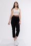 Women's Summer Black High Waist Belted Gabardine Jeans Fabric Pencil Denim Pants Casual Daily Office Stylish 3880 - 4