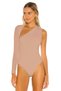 Women's Halter Neck Beige Bodysuit - 2
