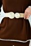 Women's Round Buckle Detailed Straw Belt 1919 - 2