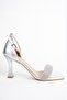 Toffyx Silver Stoned Wide Banded Heeled Evening Dress Shoes - 2