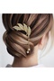 Feather Design Metal Knob Hairpin with Hanging Pearls - Gift for Mother, Teacher, Friend, Hair Accessory - 3