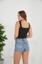 Women's Crop Top - Black - Fitted Crop - 15 Different Color Options - Flexible Knitted Knitwear Women's Athlete - 3