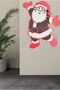 Santa Claus White Red Mdf Christmas Ornament for Wall Decoration Living Room Office and Entrance |   30X25 cm - 4