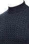 Men's Half Turtleneck Knitwear Navy Blue Sweater Patterned Steel Knit Classic Fit - 5002B - 4