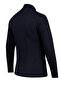 Men's Half Turtleneck Knitwear Navy Blue Sweater Patterned Steel Knit Classic Fit - 5002B - 5