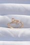 Brass Gold Ring with Geometric Pattern and AdjusTable zircon Stone