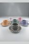By Como Porcelain Bone China Set of 6 Coffee Cups Flower Daisy Fnc-08 - 2