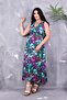 Double Breasted Neckline Elastic Waist Flared Dress - 2