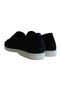 Genuine Leather Black Suede Women's Loafer Shoes – Comfortable Casual Moccasin Flats with Bow - 7