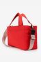 Canvas Linen Fabric Red Shoulder and Handbag Tote Bag Daily Use - Beige Strap