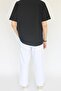 Unisex Summer Comfortable White Linen Trousers with Elastic Waist Cotton Cool Drawstring Linen Trousers - 2