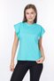 100% Cotton Women's Mint Padded Look Underarm Split Batwing Crew Neck T-Shirt - 3