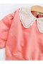Baby Girl Seasonal Brode Collared Unprinted Basic Shoulder Ruffle Detailed Double Baby Girl Set - 3