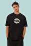 Marvel est1393 Logo Printed Marvel Oversize Unisex Black T-shirt - 2