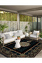 Dark Tones Multicolored Border Detailed Patterned Ethnic Series Modern Decorative Carpet Ethnic10 - 3