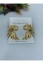 Women's wing model gold earrings