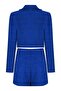 Tweed Cobalt Blue Crop Jacket and Shorts Skirt Set - 2