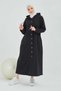 Front Snap Hijab Cap Btc0003 Black - 2