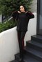 Double Set with Lace-up Sleeves BRC1301 Black Burgundy - 3