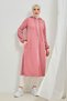 Front Zipped Piping Detailed Cap Brc8072 Dried Rose - 4