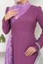 Fashion Sequin Crepe Evening Dress - Long Hijab Evening Dress 2719 - 5