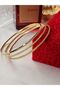 Ajda Silvery Sand 3-Piece Steel Bracelet 21cm Stainless Gold - 4