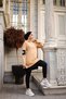 Cotton Tunic Trousers Tracksuit Set Trn2030 Latte