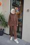 Hooded Pocket Detailed Tracksuit Set BRC2407 Brown - 5