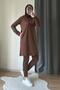 Camouflage Striped Hooded Tracksuit Set TRN2050 Brown - 2