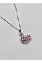 Pink Stone Swan Necklace Steel Swan Necklace Pink Necklace