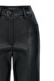 بنطلون أسود عادي بقصة مستقيمة من الجلد الصناعي - 7