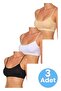 Women's Thin Strap Padded Bustier Half Tank Top Bra Set of 3 - 8