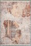 Flower Patterned Light Mink Chenille Machine Washable Fringed Non-Slip Base Living Room Carpet 8345 - 6