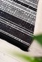 Line Patterned Black Gray Washable Non-Slip Chenille Hallway Living Room Kitchen Carpet 7971 - 2
