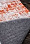 Modern Patterned Orange Washable Chenille Woven Fringed Non-Slip Base Living Room Kitchen Carpet 7331 - 5