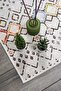 Scandinavian Patterned White Multicolor Velvet Carpet Washable Non-Slip Runner Hallway Carpet 7743 - 4