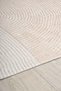 Striped Patterned Cream Mink Chenille Machine Washable Fringed Non-Slip Base Living Room Carpet 8354 - 4