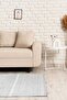 Nordic Patterned Light Gray White Washable Non-Slip Base Chenille Carpet 7785 - 4